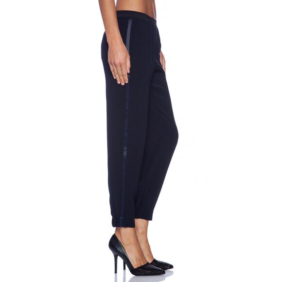 VINCE Relaxed Fit Pants Tuxedo Side Stripe Elastic Waist Dark Navy Blue Size M - Picture 4 of 11